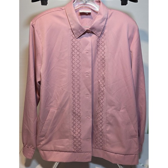 Vintage Alfred‎ Dunner Coat. Lightweight Pink Button Up with Synched Wrists - Picture 1 of 7